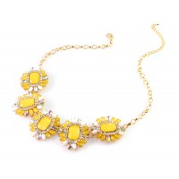 MIRARI Yellow Opal Foliage Marquise Stone Necklace